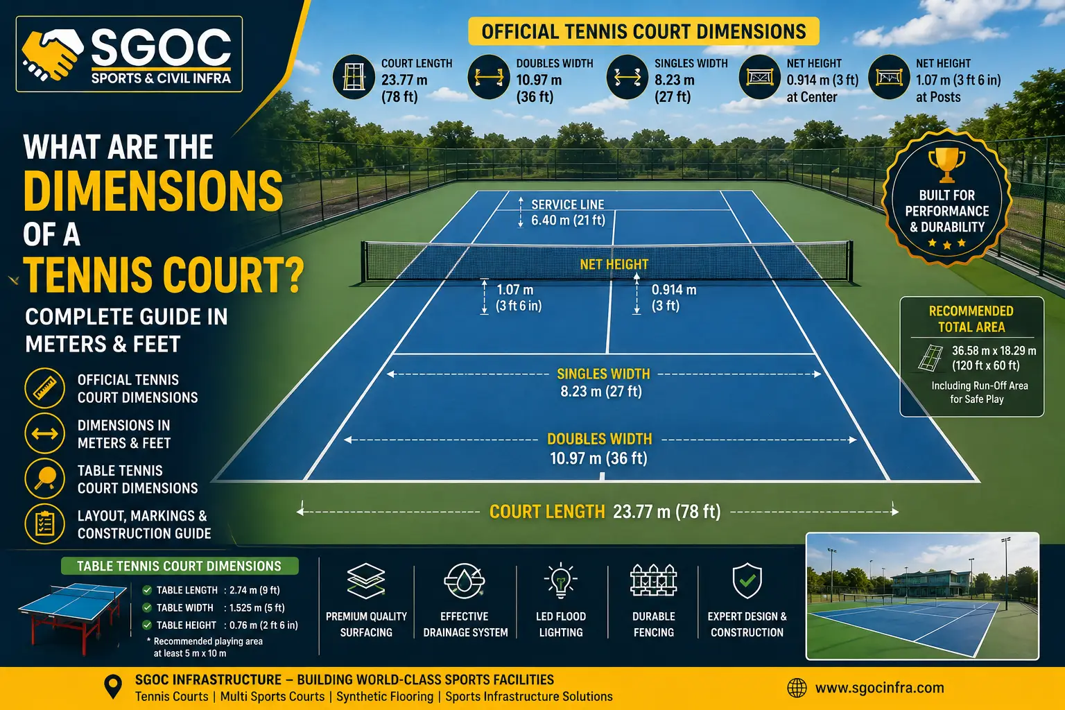 Tennis court dimensions
