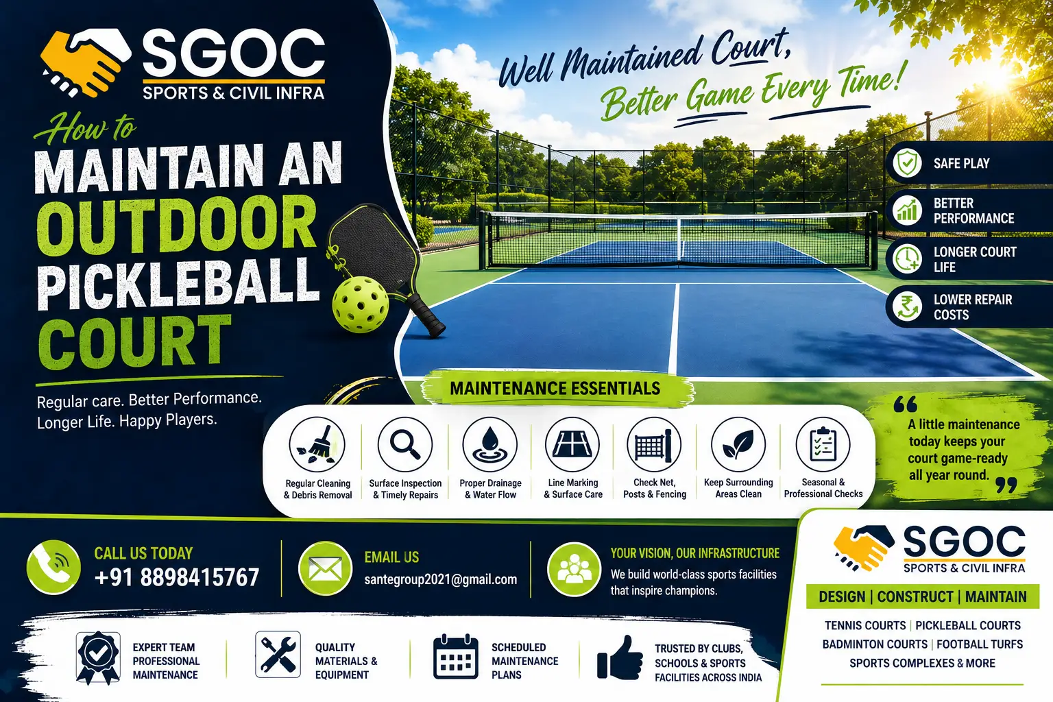 How to Maintain an Outdoor Pickleball Court